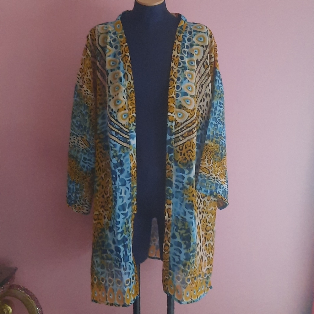 Animal Print Semi Sheer duster/cover up